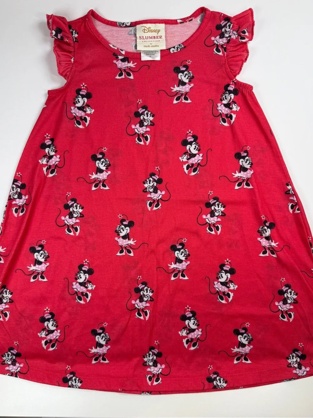 Disney Slumber Collection x Munki Munki Girls' Minnie Mouse Red Pajama Dress